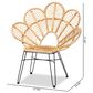 Baxton Studio Garan Rattan Accent Chair in Natural Brown and Black, , large