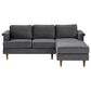Tov Furniture Porter 2-Piece Stationary Right Facing Sectional with Chaise in Grey Velvet, , large