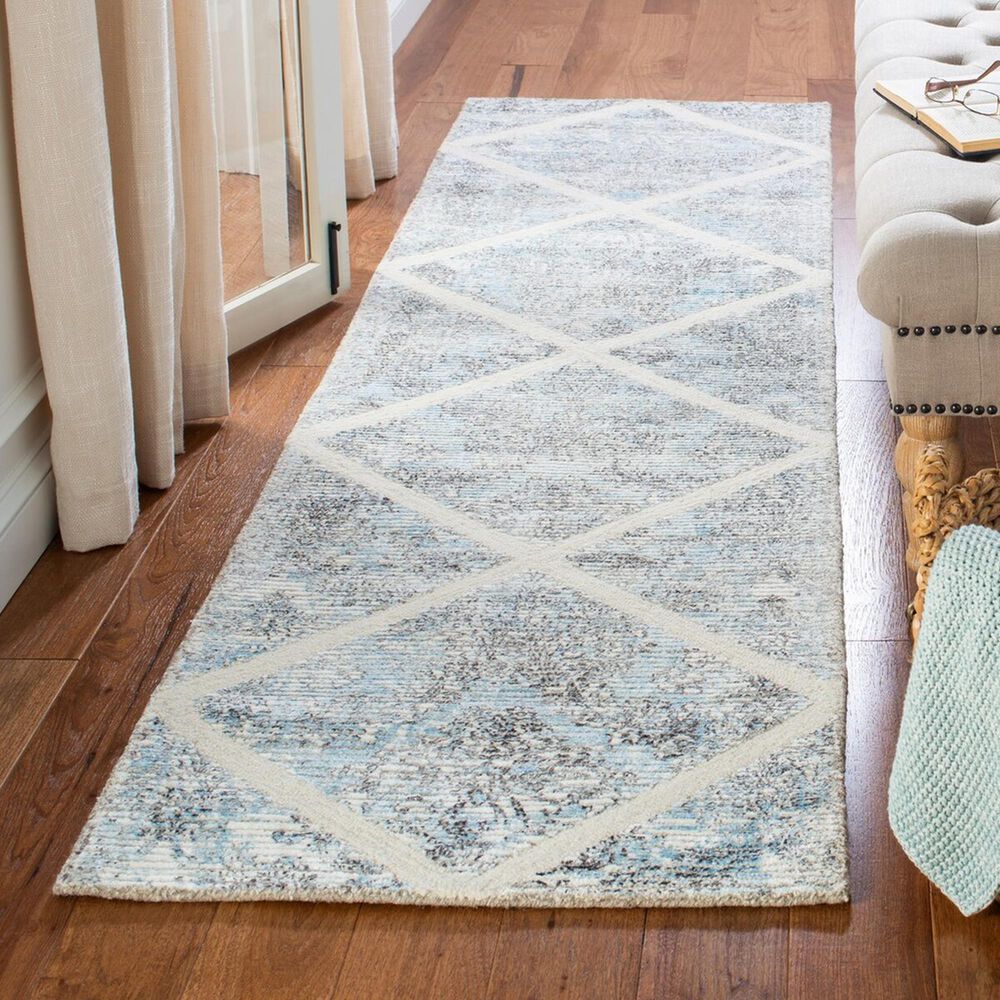 Safavieh Artistry ARR667M 2&#39;3&quot; x 9&#39; Ivory and Blue Runner, , large