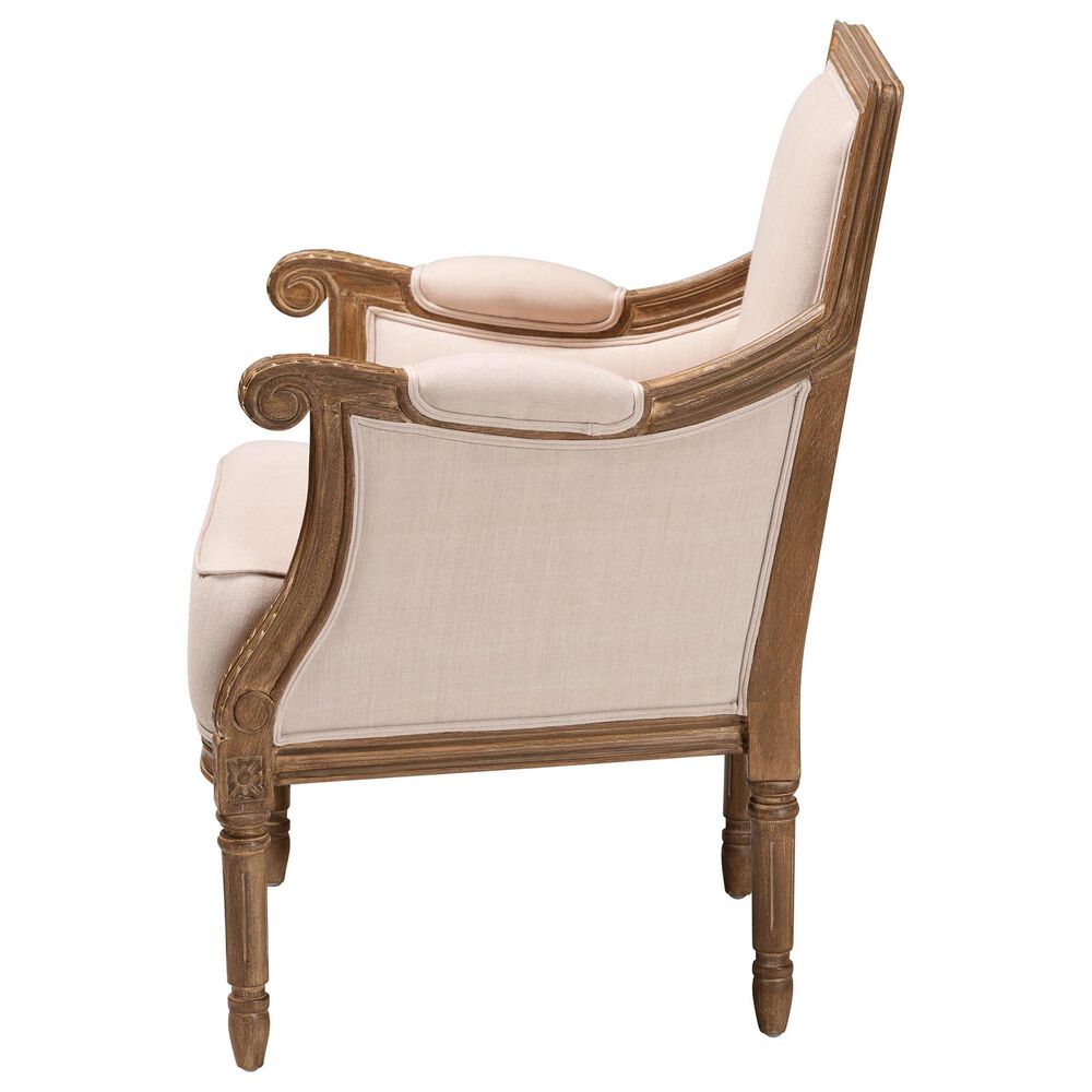 Baxton Studio Chavanon Accent Chair in Light Beige, , large