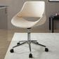 LumiSource Fabrico Swivel Office Chair with Cream Faux Leather Cushion in Chrome, , large