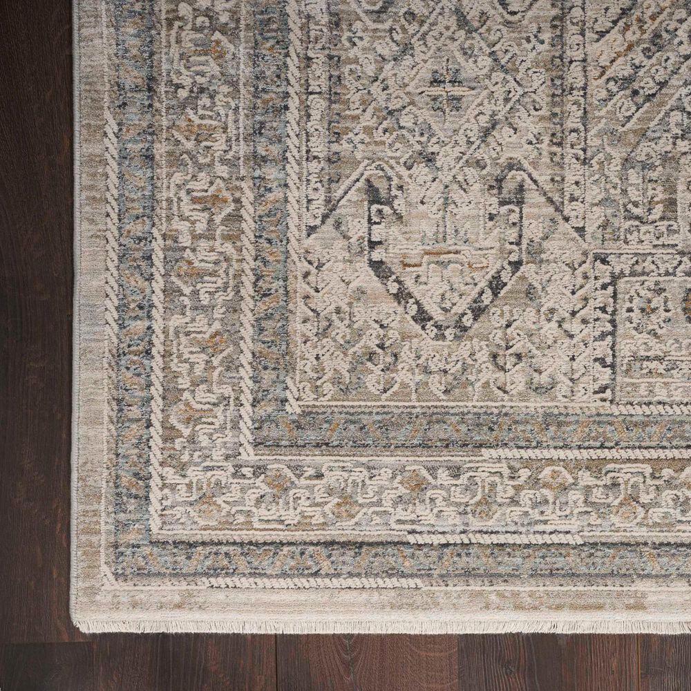 Nourison Lynx 2&#39;3&quot; x 10&#39; Ivory, Grey and Blue Runner, , large