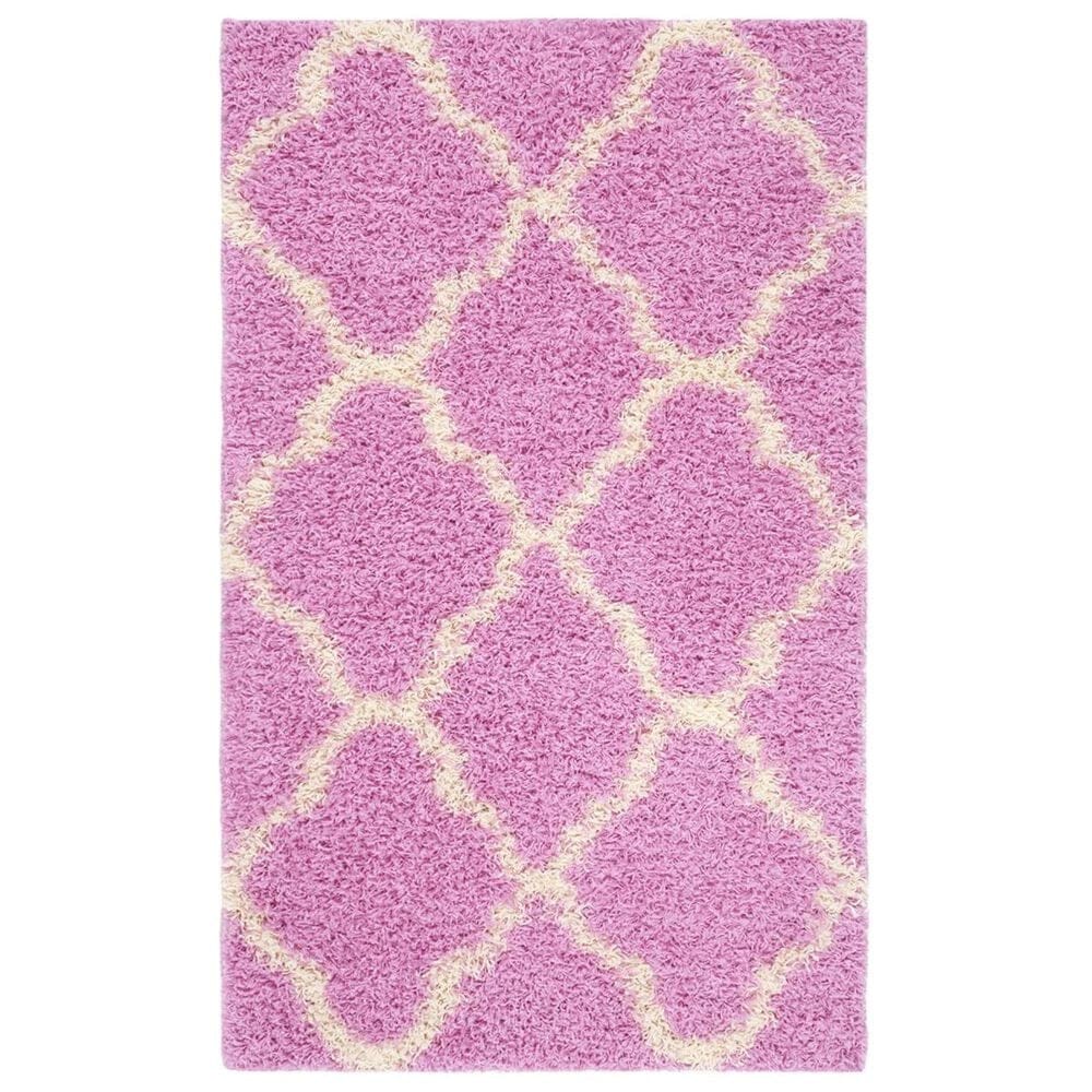 Safavieh Dallas Shag SGD257I-5 5"1" x 7"6" Pink/Ivory Area Rug, , large
