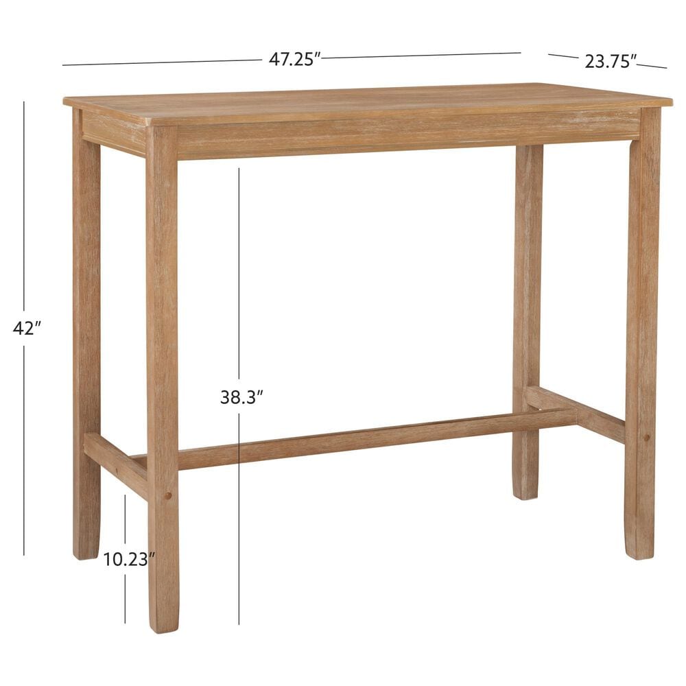 Linon Home Decor Claridge Bar Height Pub Table in Distressed Natural - Table Only, , large