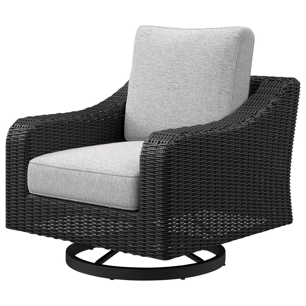Ashley Beachcroft Patio Swivel Lounge Chair in Light Gray, , large