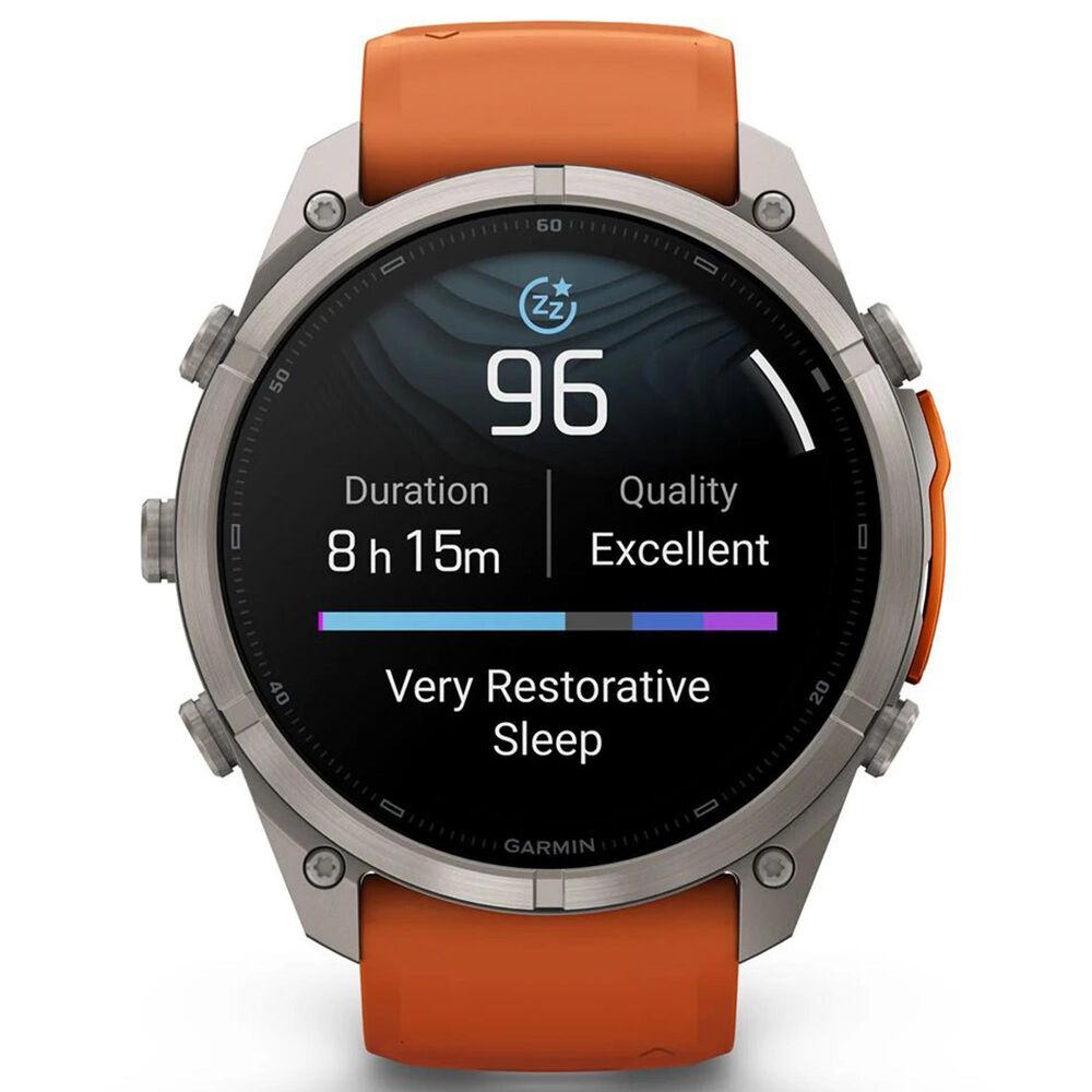 Garmin fenix 9 Pro Smartwatch 51mm Titanium with Autumn Orange and Spark Orange Silicone Band, , large