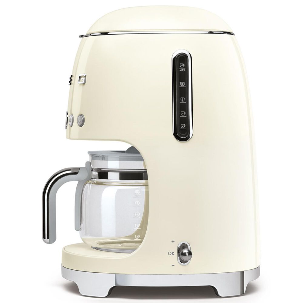 Smeg 47.34 Oz Drip Coffee Maker in Cream and Polished Chrome, , large