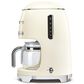 Smeg 47.34 Oz Drip Coffee Maker in Cream and Polished Chrome, , large