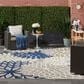 Nourison Aloha ALH05 7"10" x 10"6" Ivory and Navy Indoor/Outdoor Area Rug, , large