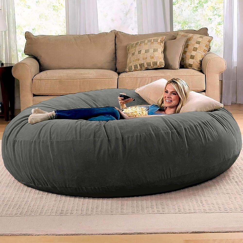 Jaxx 6&#39; Cocoon Large Bean Bag Chair in Charcoal, , large