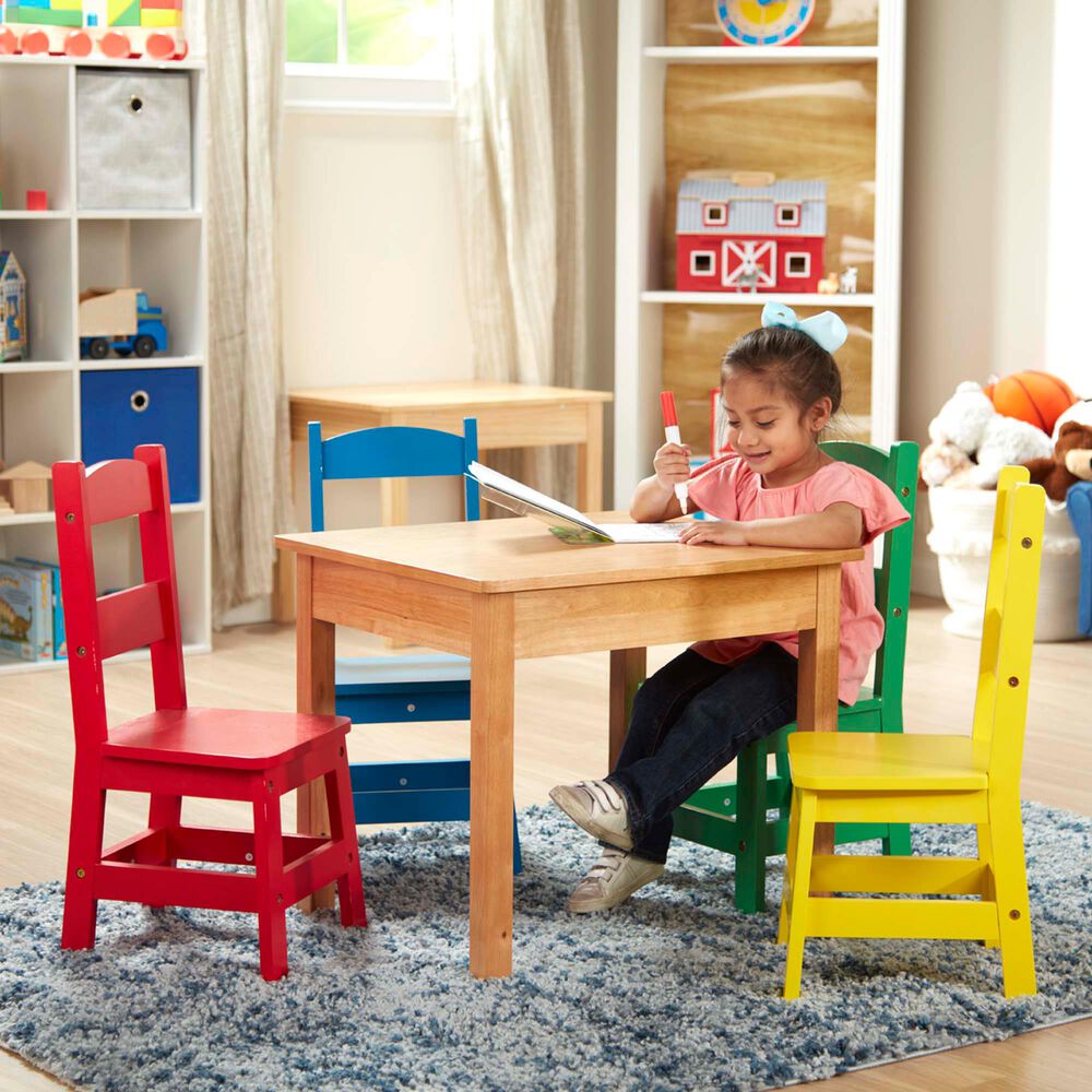 Melissa Doug Table And 4 Chairs In Primary Colors Nebraska Furniture Mart