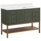 37B Isadore 48" Single Bathroom Vanity Cabinet in Deep Olive Green and White Composite Stone Top and Backsplash, , large