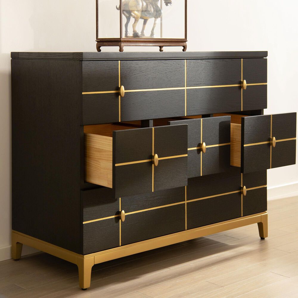 Jennifer Taylor Home Kingsly Storage Chest in Espresso Black and Gold, , large