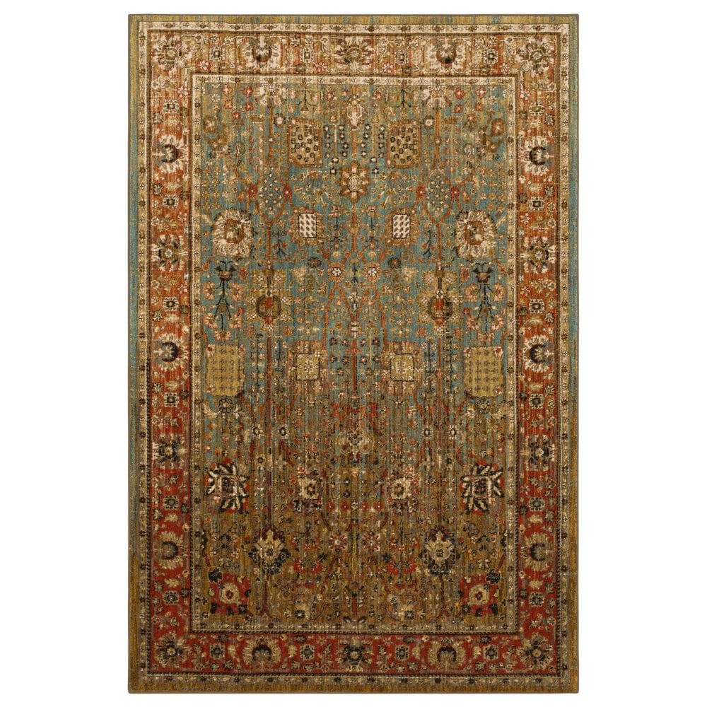 Karastan Spice Market Myanmar Aquamarine 8" x 11" Area Rug, , large