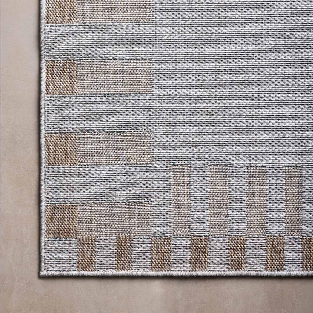 Amber Lewis x Loloi Topanga Silver and Natural 6&#39;7&quot; x 9&#39;4&quot; Indoor/Outdoor Area Rug, , large