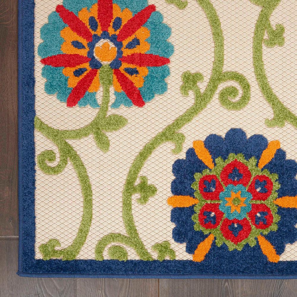 Nourison Aloha ALH19 7&#39; x 10&#39; Blue and Multicolor Indoor/Outdoor Area Rug, , large