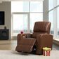 CorLiving Tucson Home Theater Power Recliner with Cup Holders in Brown, , large