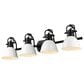Golden Lighting Duncan 4-Light Vanity Light with White Shade in Matte Black, , large