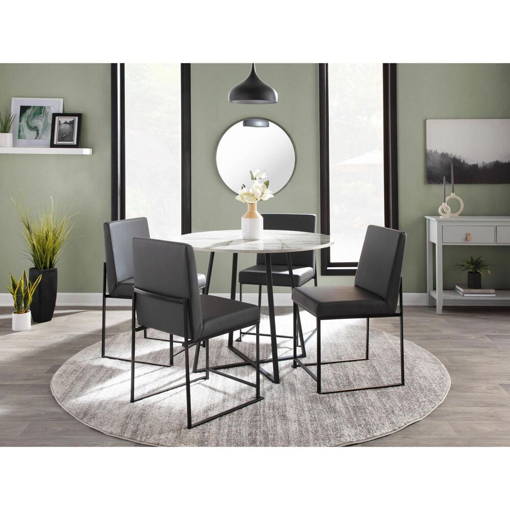 LumiSource Fuji Side Chair with Grey Cushion in Black (Set of 2), , large