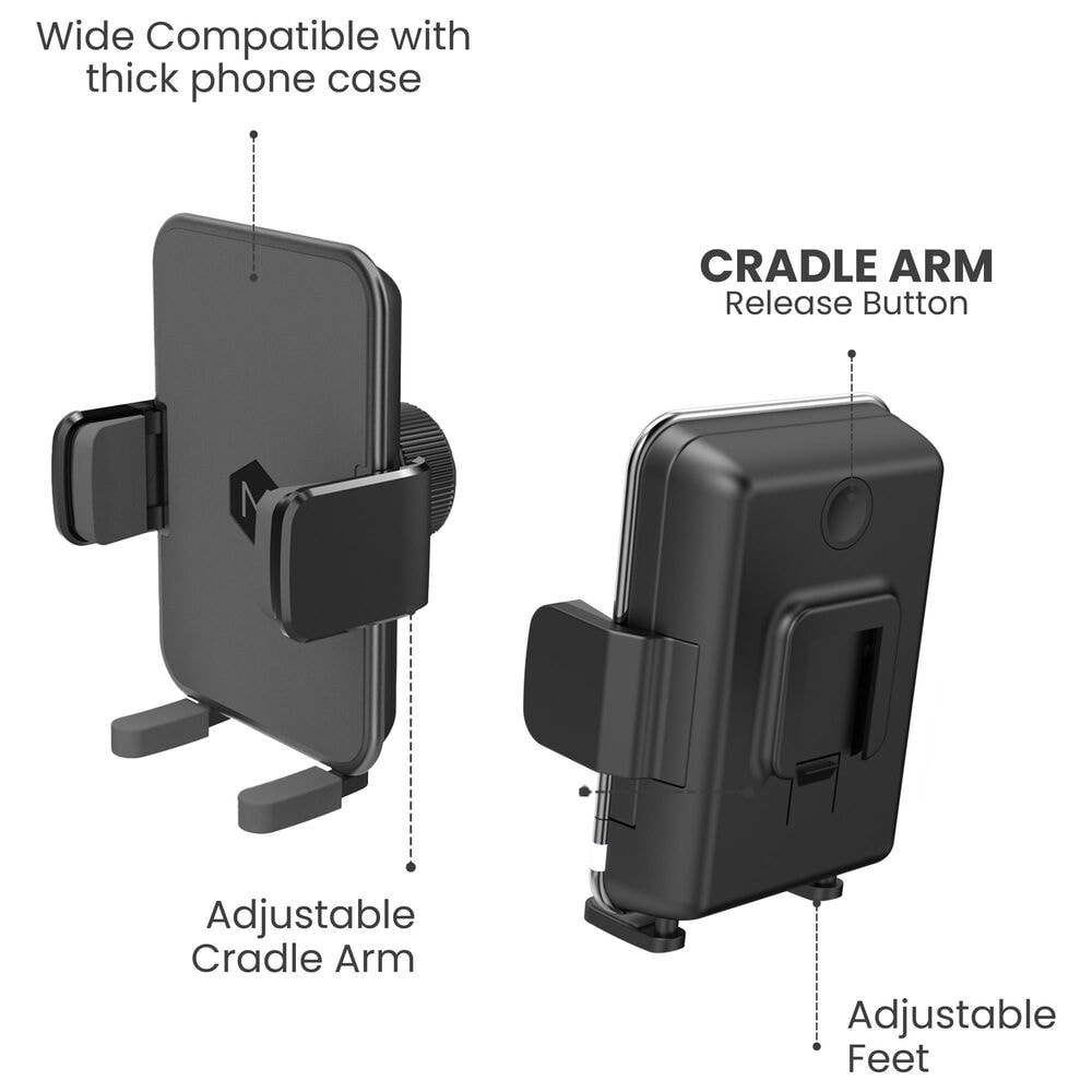 The Mighty Mount Simple Cradle Combo with Vent and Dash Mount Base in Black, , large