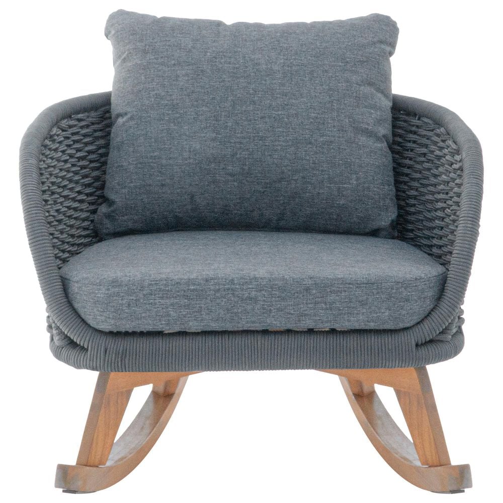 Hearth and Haven Outdoor Rocking Chair with Wooden Frame in Gray, , large