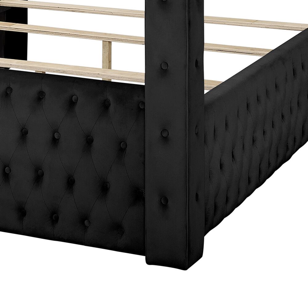 Crown Mark Annabelle King Upholstered Bed in Black, , large