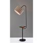 Adesso Caldwell Floor Lamp in Black and Natural, , large