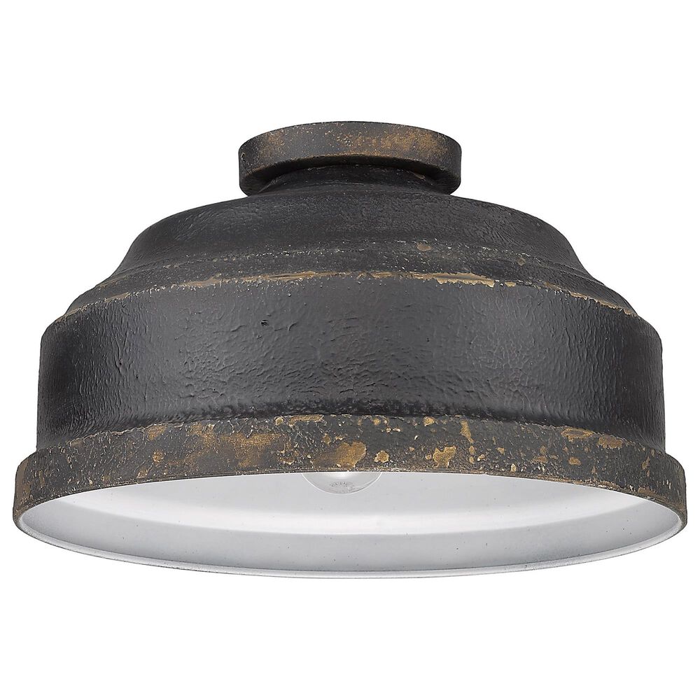 Golden Lighting Keating Flush Mount in Antique Black Iron, , large