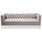 Baxton Studio Zanetta Stationary Sofa in Gray Velvet, , large
