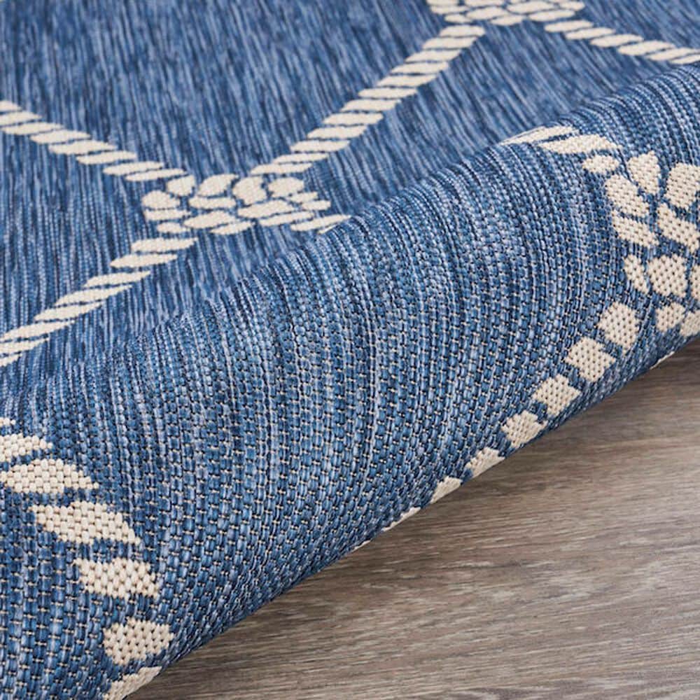 L&amp;R Resources Seaside SEADE81875AWT1A30 1&#39;10&quot; x 3&#39; Navy and White Indoor/Outdoor Area Rug, , large
