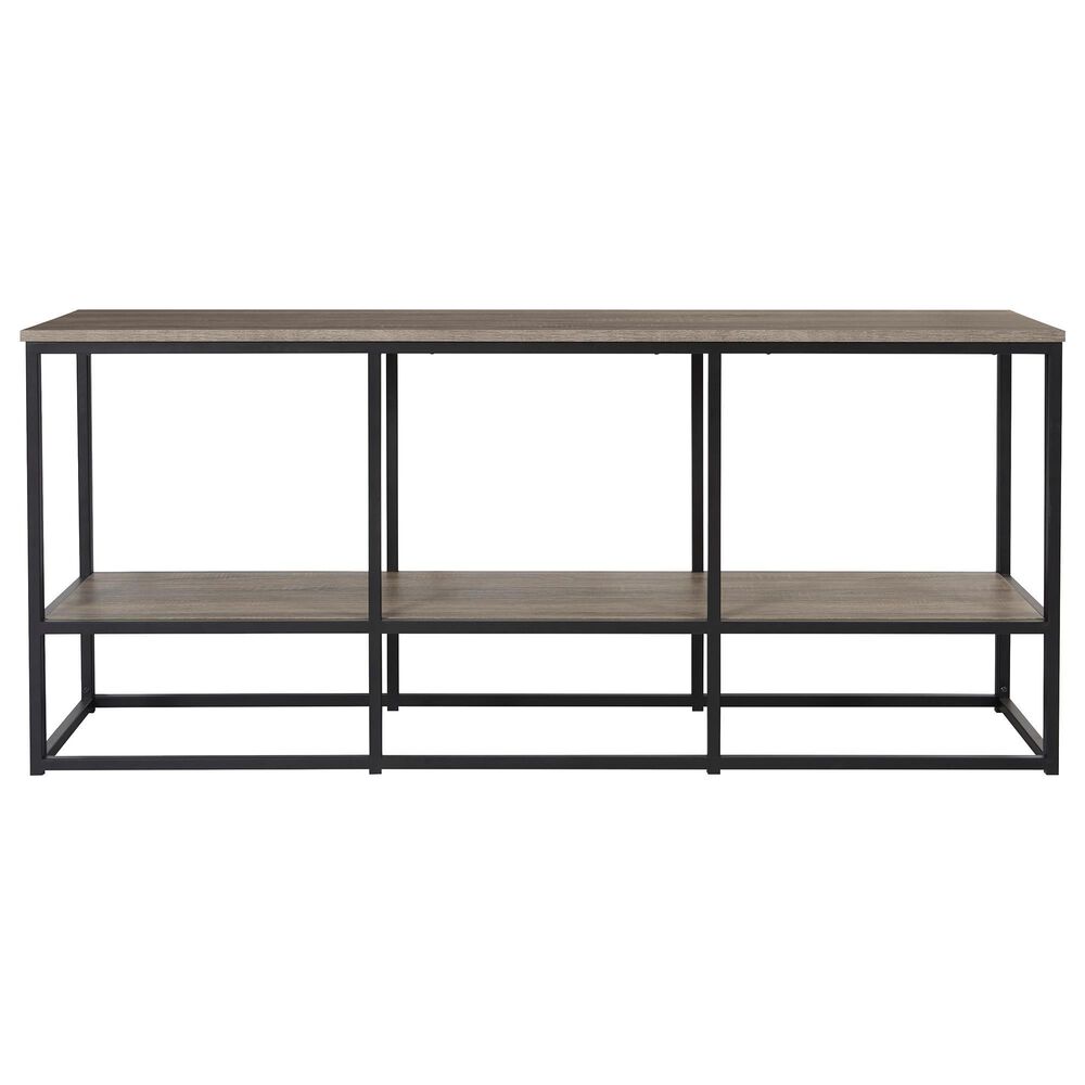 Signature Design by Ashley Wadeworth 65&quot; TV Stand in Weathered Wood and Black, , large