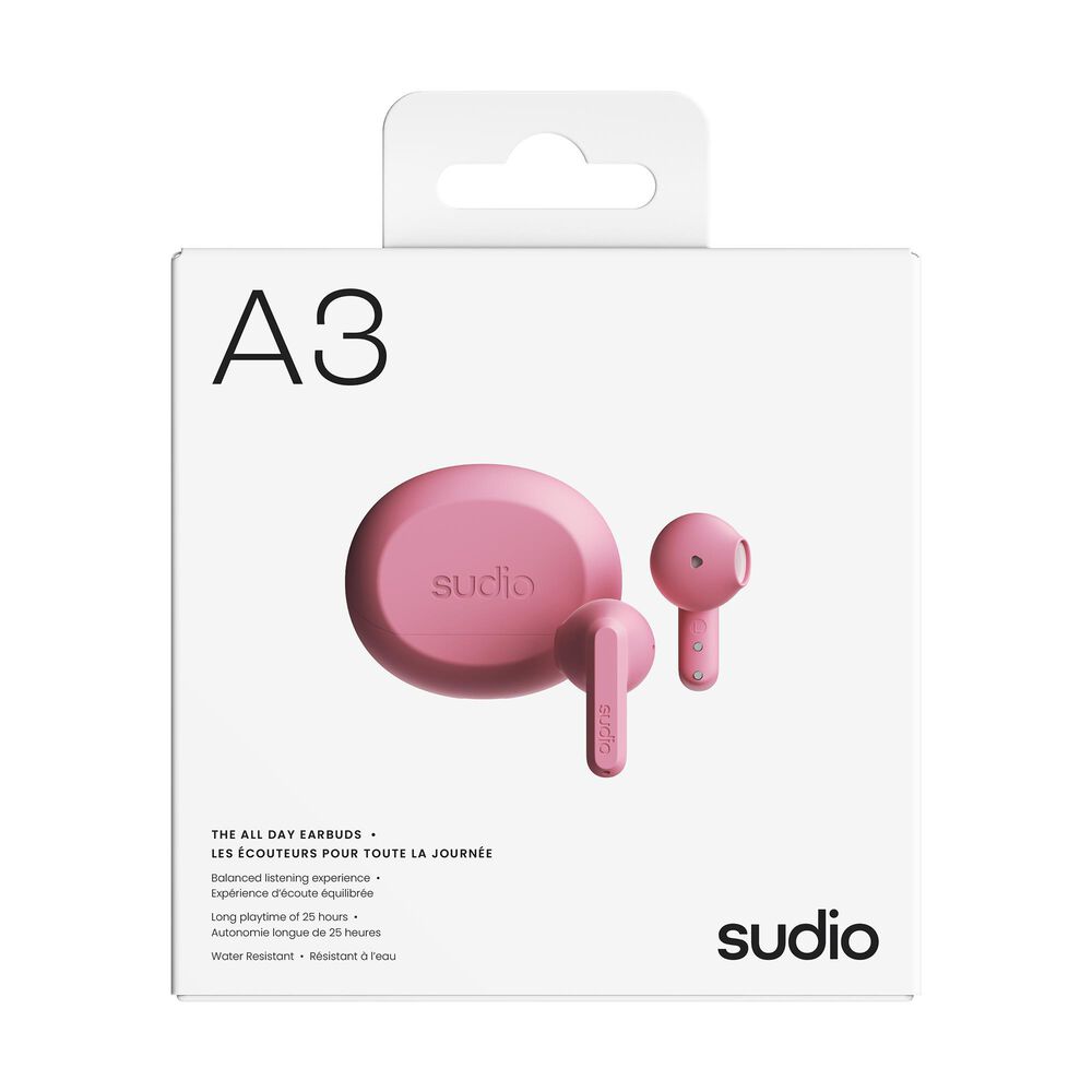 Sudio A3 True Wireless Earbuds in Pink, , large