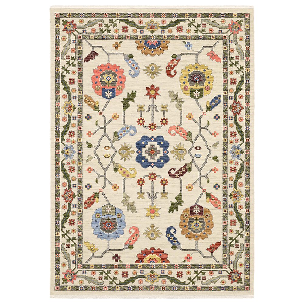 Oriental Weavers Lucca Aztec Floral 2" x 3" Ivory Area Rug, , large