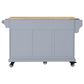 HOMLUX Kitchen Island with Rubber wood Countertop in Grey, , large