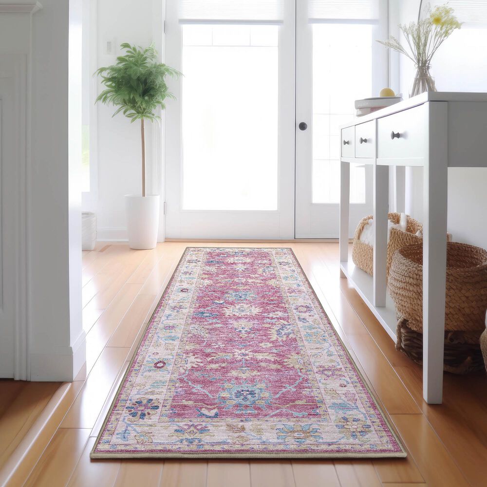 Dalyn Rug Company Hatay HY7 2&#39;3&quot; x 7&#39;6&quot; Pink Runner, , large