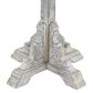 Maple and Jade Intricately Carved Scroll Accent End Table in Distressed Gray and Dark Brown, , large