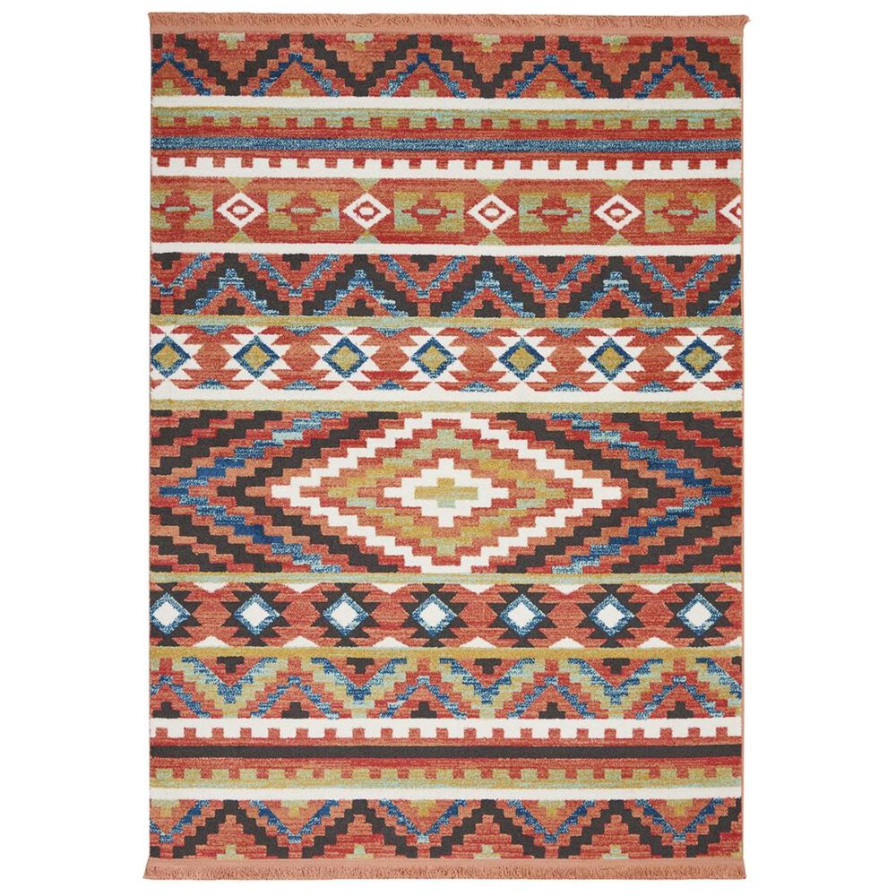 Nourison Navajo NAV04 5"3" x 7"6" Orange Area Rug, , large