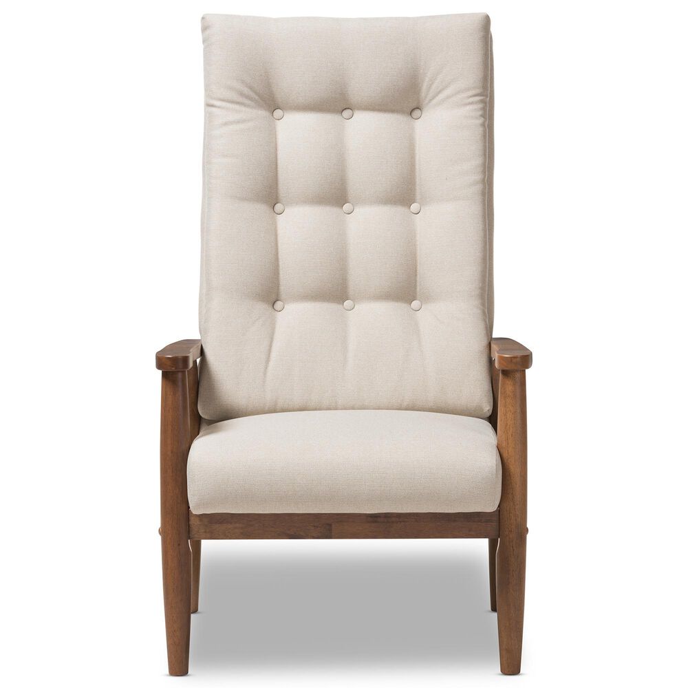 Baxton Studio Roxy High-Back Chair in Light Beige, , large