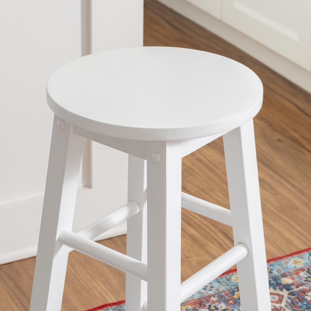 Linon Home Decor Abby 24" Counter Stool in White, , large