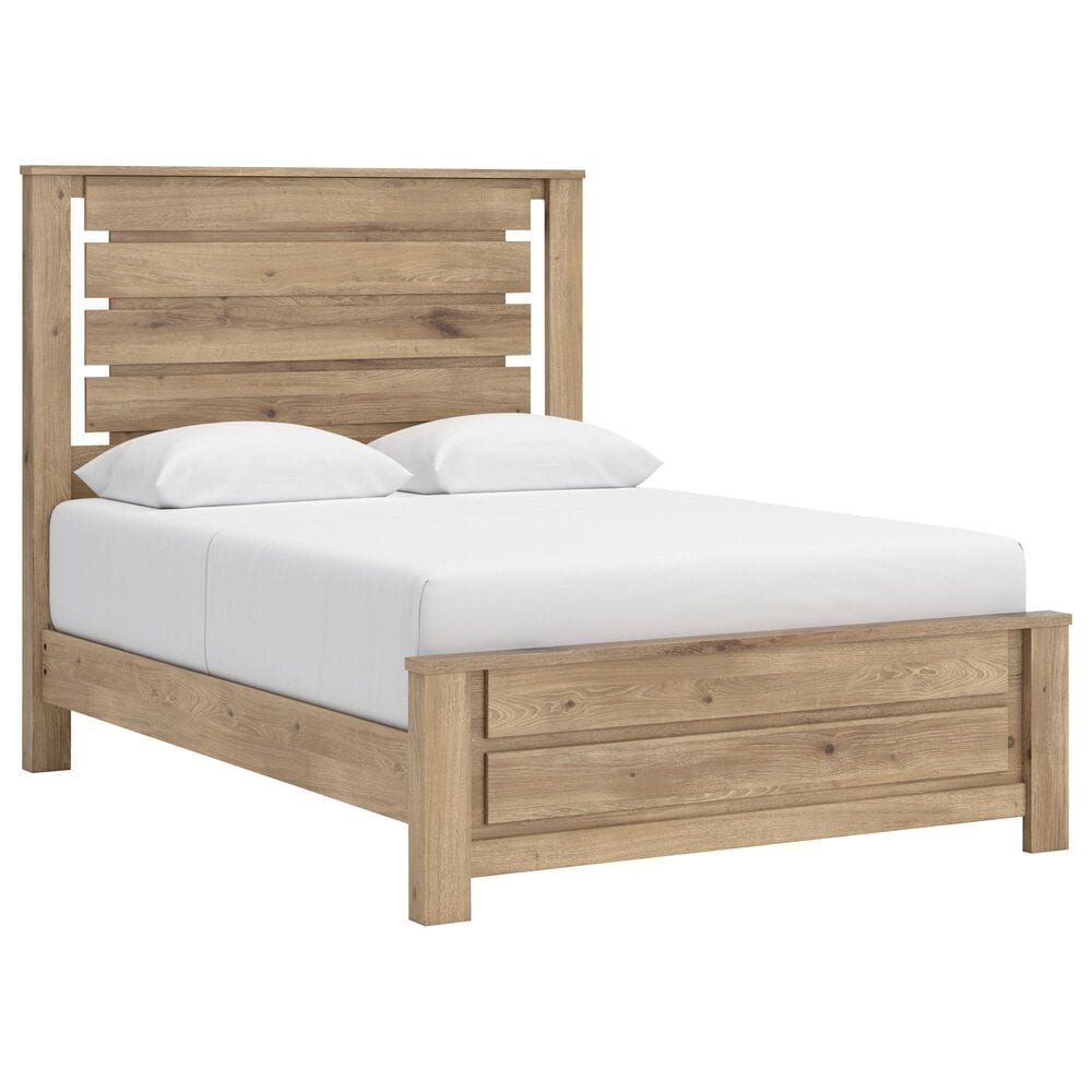 Ashley Brozmont Queen Panel Platform Bed in Natural Brown, , large