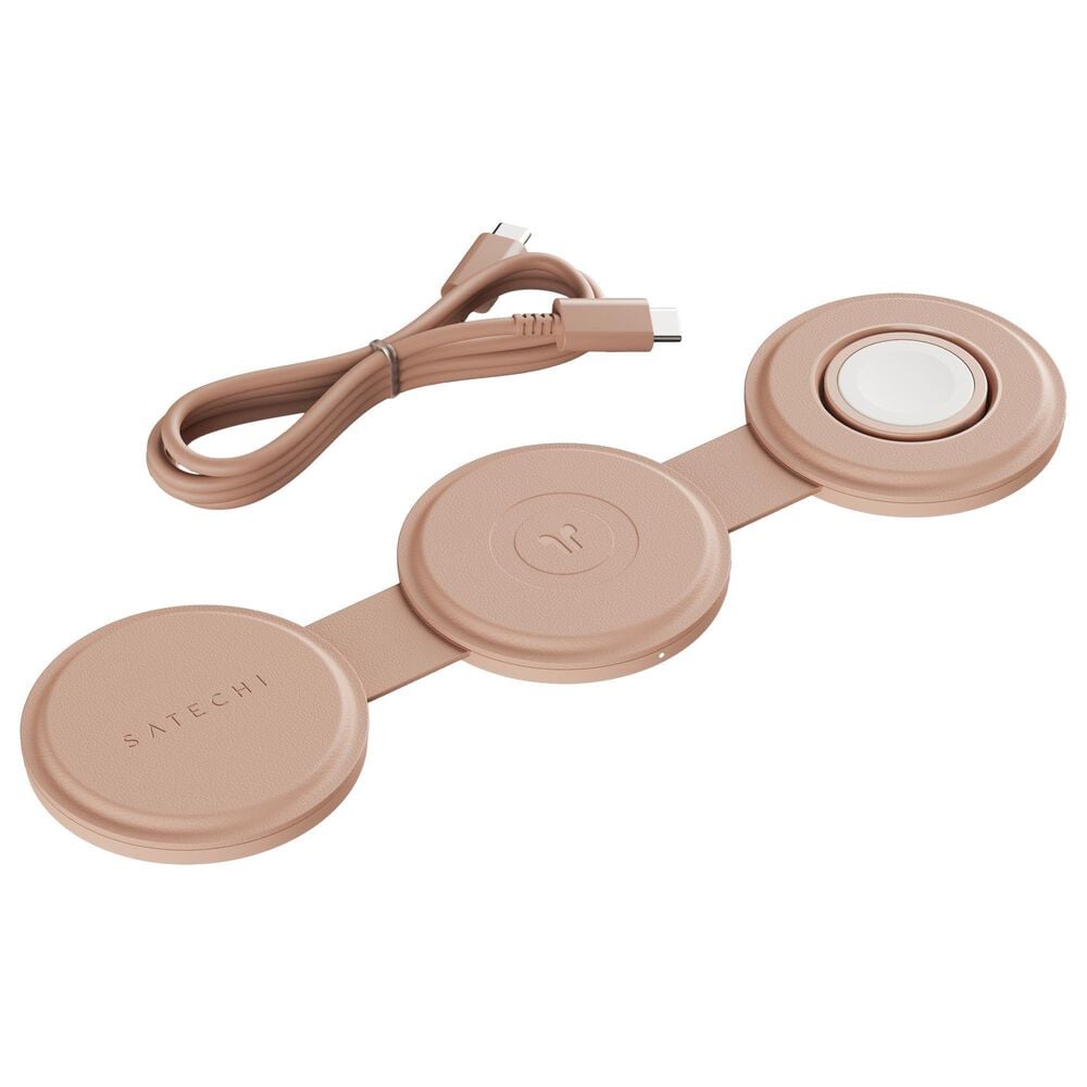 Satechi OntheGo 3-in-1 Wireless Charger in Desert Rose, , large