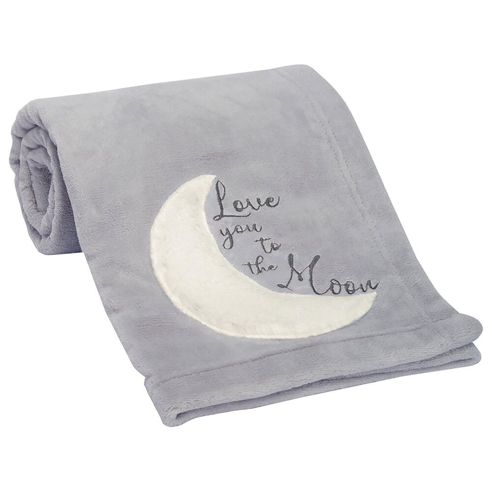 Lambs and Ivy Goodnight Moon Baby Crib Blanket in Gray and White, , large