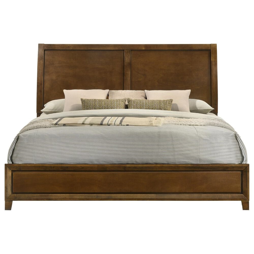 New Heritage Ballard 4 Piece Wood California King Panel Bedroom Set in Walnut, , large