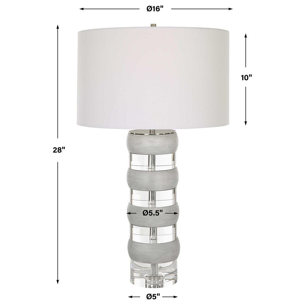 Uttermost Band Together Table Lamp in White Crystal and Brushed Nickel, , large