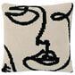 Sunday Citizen Faces 20" Square Throw Pillow in Sahara Tan and Black, , large