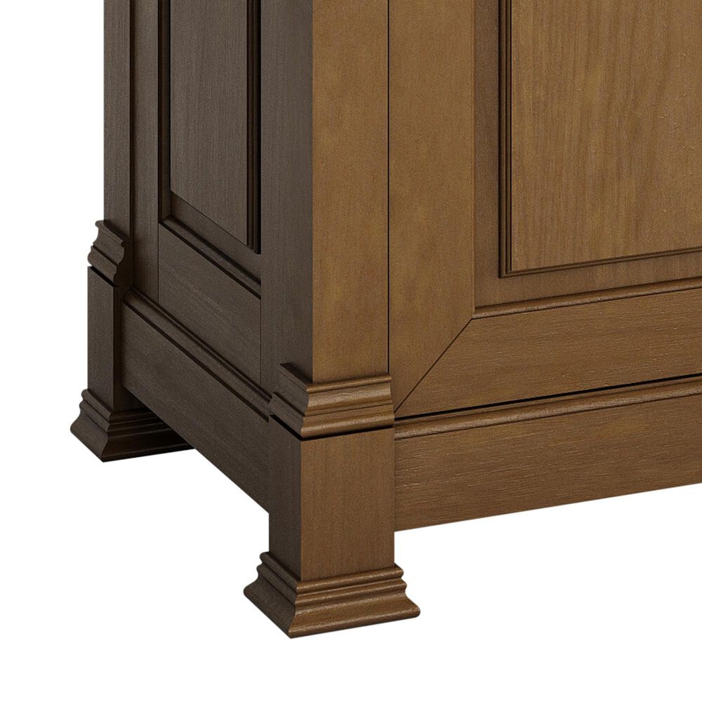 James Martin Vanities Brookfield 60" Double Bathroom Vanity in Honey Oak with 3 cm Charcoal Soapstone Quartz Top and Rectangular Sinks, , large