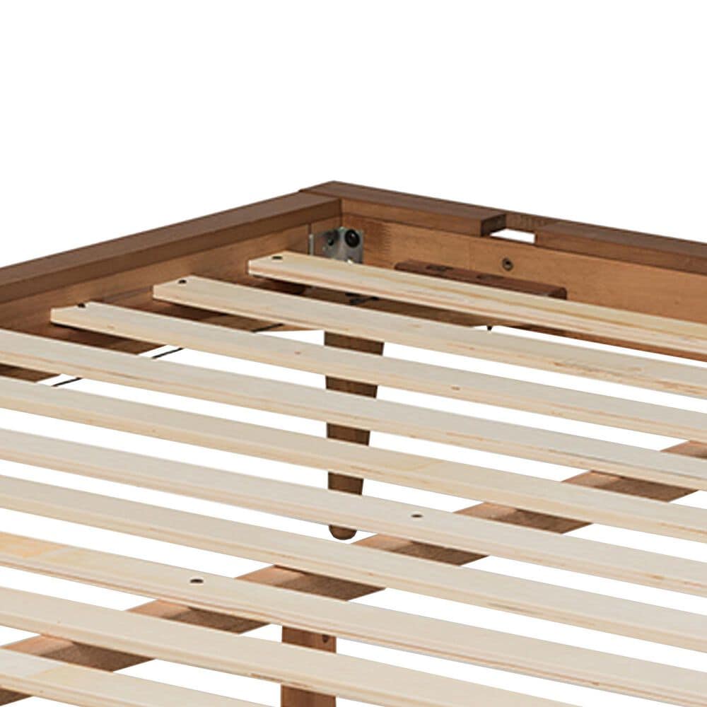 Baxton Studio Karine Queen Platform Bed Frame in Walnut Brown, , large