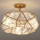 Vaxcel Euclid 3-Light Semi Flush Mount in Aged Brass, , large