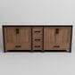 Lexora Home Ziva 84" Double Bathroom Vanity in Rustic Barnwood with 2 cm White Cultured Marble Top and Rectangular Sinks, , large