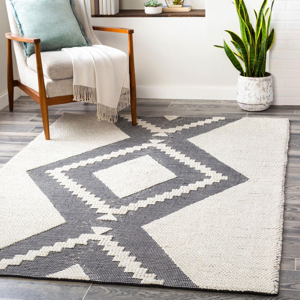 Surya Azalea 10&#39; x 14&#39; Black and Ivory Indoor/Outdoor Area Rug, , large